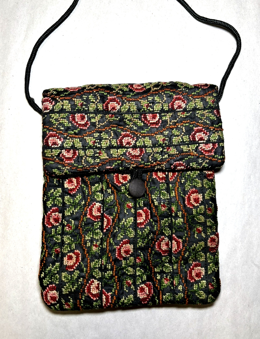 Vintage Floral Tapestry Fabric Crossbody Small Purse Bag 7x5